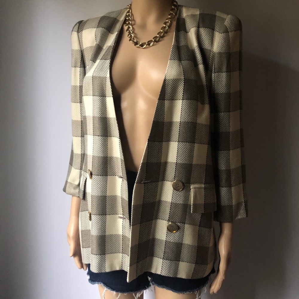 Vintage Classic Plaid Blazer